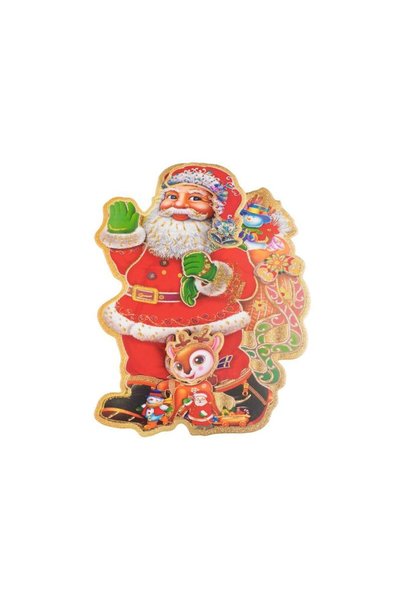 Jumbo 3D Christmas Decorative Sticker Santa Claus Reindeer Tree 15x19cm