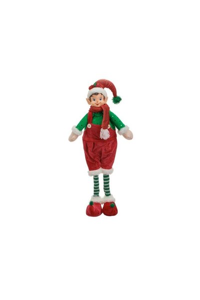 Jumbo Figurina Decorativa de Craciun Spiridus cu Salopeta Rosie Cata & Sosete...