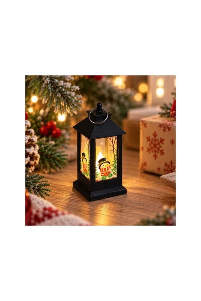 Jumbo Decoratiune de Craciun Felinar cu Lumanare LED Om de Zapada 4x4x9cm
