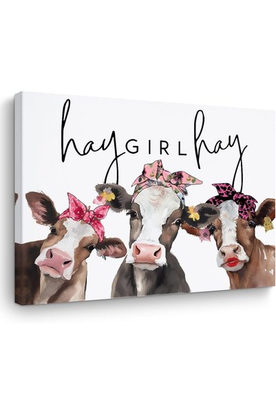 Generic Vintage Cow Decor Room Decor Canvas Wall Art Framed Art Cow Stuff Fun...