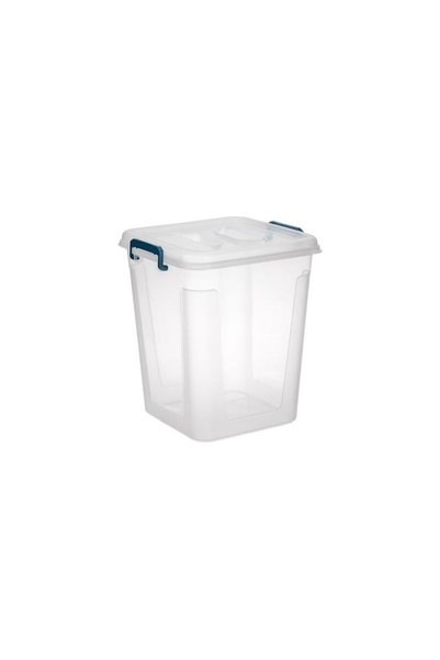 Jumbo Cutie de Depozitare Transparenta cu Capac cu Manere Petrol 2L