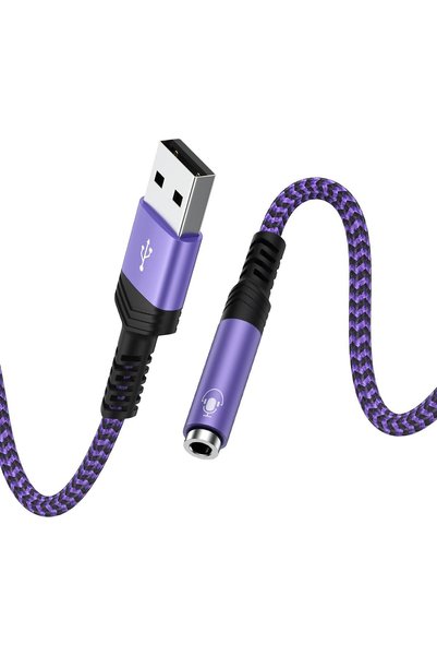 Generic محول USB إلى مقبس صوت 3.5 ملم، موصل USB-A ذكر إلى أنثى TRRS ستيريو