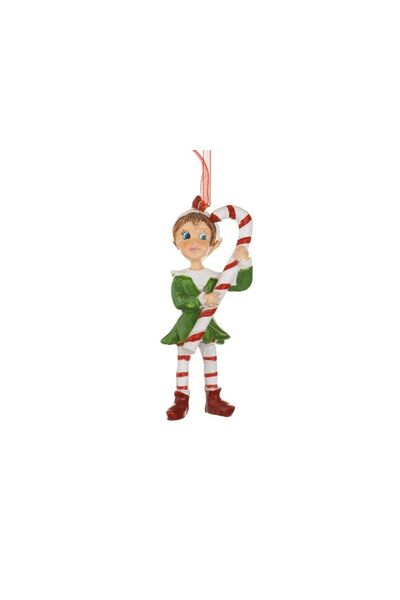 Jumbo Ornament Brad de Craciun Spiridus cu Hainute Colorate 11cm
