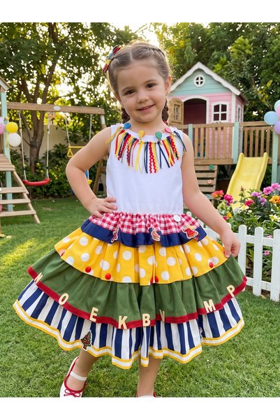 special gift house Children's dress consisting of 3 pieces (dress - small bag...