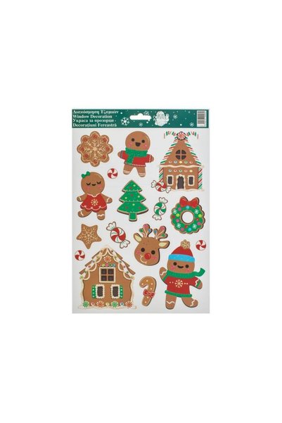 Jumbo Autocolante Decorative de Craciun Figurine de Om de Turta Dulce 20x30cm