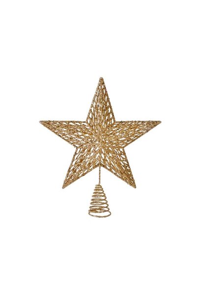 Jumbo Varf pentru Brad Stea 3D Aurie Model Glitter 33cm