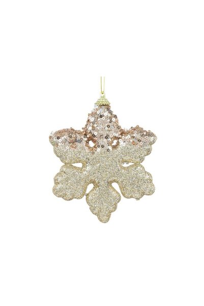 Jumbo Ornament pentru Brad de Craciun din Spuma Fulg Bej 12cm
