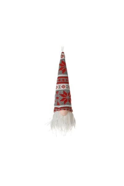Jumbo Ornament de Craciun Figurina Gnome cu LED & Caciula Rosie 19cm