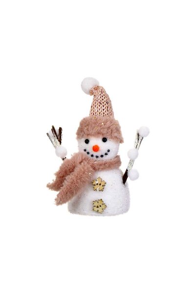 Jumbo Figurina Decorativa de Craciun Om de Zapada din Spuma Alba cu Caciula d...