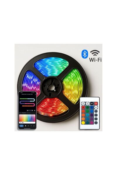 Jumbo Banda Autocolanta Strip Light WiFi (RGBW+Alba) cu Telecomanda 12W - 3m