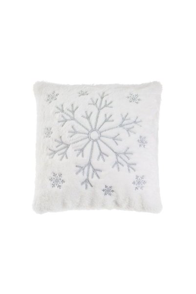 Jumbo Fata de Perna Decorativa de Craciun cu Fulgi Argintii Brodati 38x40cm