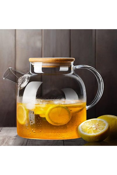 Generic Glass Tea Pot Kettles Stovetop Safe, 50.7oz/1500mL Heatproof Borosili...
