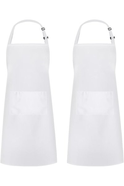 Generic 2 Pack Adjustable Bib Apron Waterdrop Resistant with 2 Pockets Cookin...