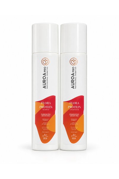 AUROA PRO مجموعة شامبو وبلسم Flora Protein من AUROBARRO للعناية بالشعر