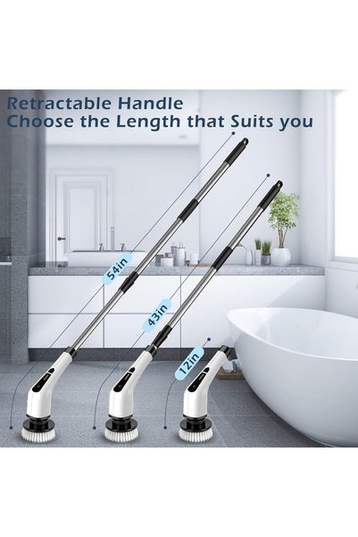 Generic Electric Spin Scrubber, Cordless Tub Scrubber with Long Handle & 7 Re...
