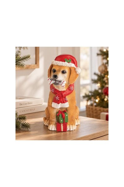 Jumbo Decoratiune de Craciun Labrador cu Caciula 25cm