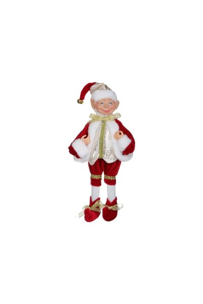 Jumbo Figurina Decorativa de Craciun Spiridus cu Haina Rosie 30cm