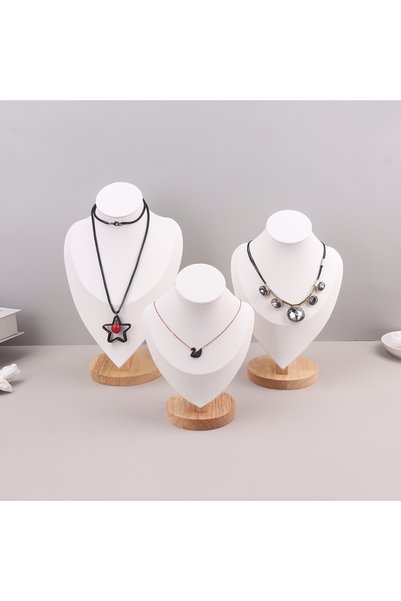Choice إطار عرض قلادة أبيض M قطعة واحدة، إطار عرض قلادة على شكل رقبة، إطار عر...