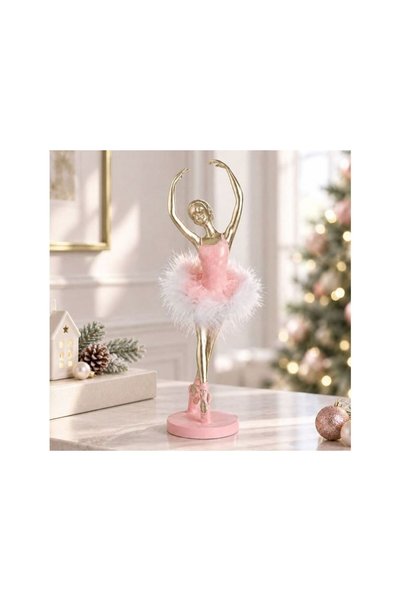 Jumbo Decoratiune de Craciun Balerina cu Pene Roz 24cm