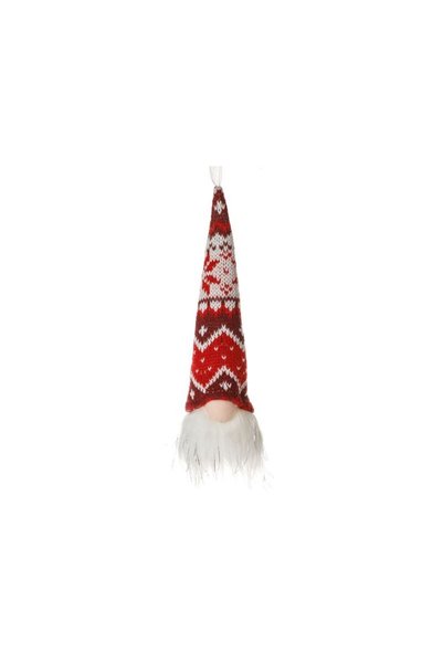 Jumbo Ornament de Craciun Figurina Gnome cu LED & Caciula Rosie 19cm