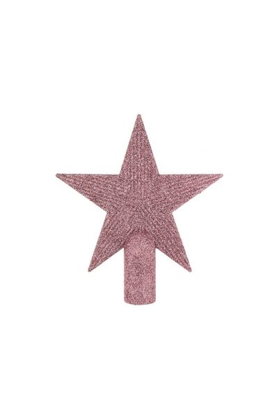 Jumbo Varf pentru Brad Stea Roz cu Glitter 15cm