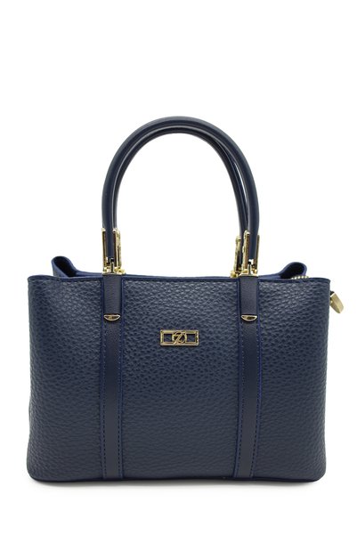 Zühre Double Handle Textured Navy Blue Bag 0081