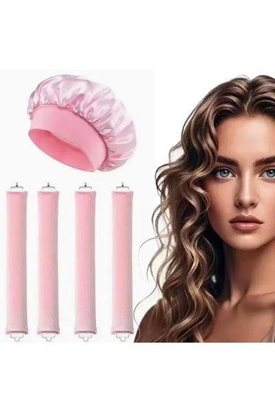 ANYUAN مكواة تجعيد الشعر المطاطية بدون حرارة، بكرات شعر ووشاح ساتان، أدوات صد...