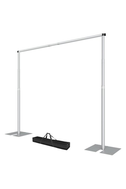 Emart 2.6x3m Pipe and Drape Backdrop Stand,Heavy Duty Wedding Stand,Sliver