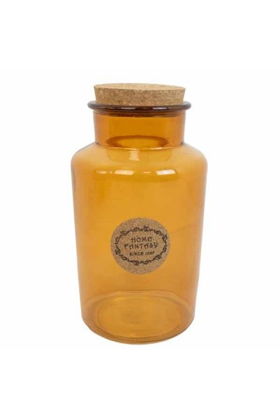 FRANDIS Borcan de depozitare, decorativ, din sticlă chihlimbarie, cu dop de p...
