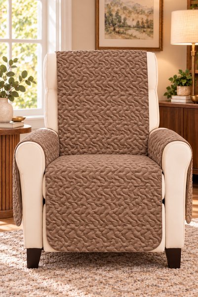 RALEX PUCIOASA Cuvertură matlasată pentru fotoliu, Lighter Brown