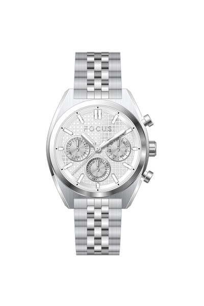 Focus Functional Steel Case and Strap Japanese Movement Men's Wristwatch 10 A...