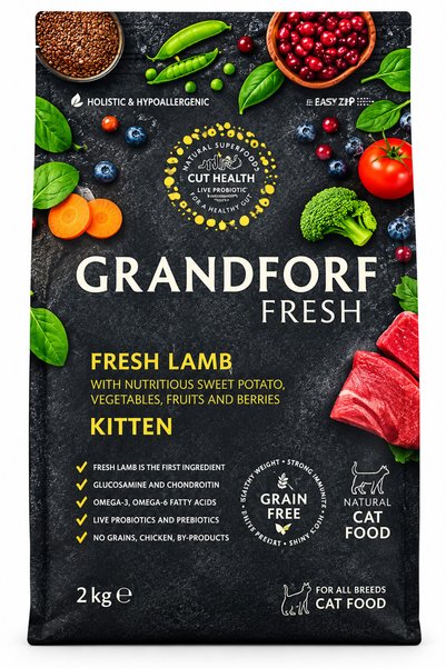 Grandorf اكل جاف للقطط الصغيرة لحم ضاني 2kg