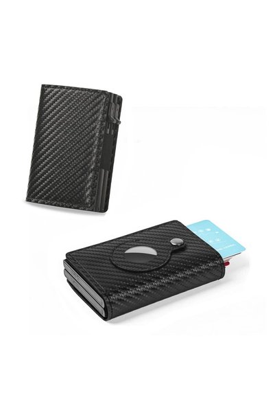 GENERAL Slim Wallet for Air Tag| Genuine Leather RFID Money Holder Automatic ...