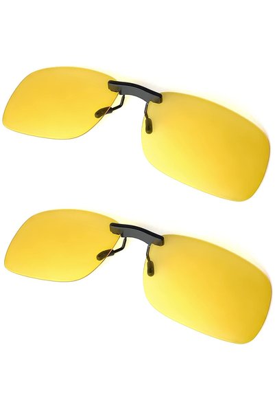 BLUE CUT Clip on Polarized Night Vision, Driving Sunglasses UV 400 Blocker To...