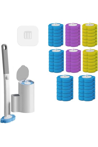 GENERAL Disposable Toilet Brush and Holder Set, Maproti Extended Handle with ...