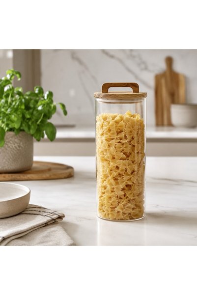 FRANDIS Borcan pentru depozitarea alimentelor, 1300 ml, din sticlă borosilica...