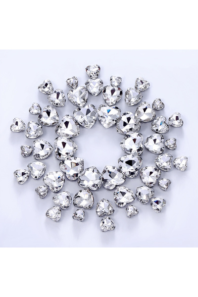 Choice mix size 50pcs-pack Heart mix size 50PCS/PCS Multi Size Glass Crystal ...