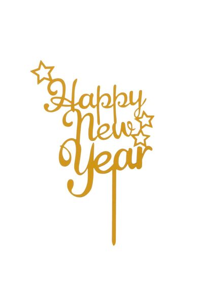 OEM Gold New Year Cake Topper