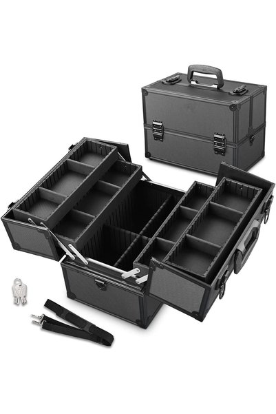 AIEK Makeup Case Portable Cosmetic Case Makeup Organizer Bag Professional Tra...