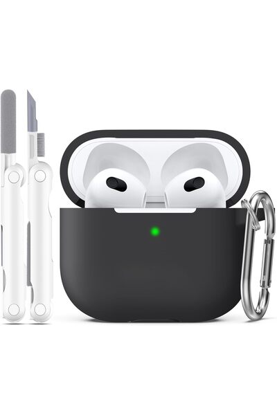 Generic حافظة لسماعات AirPods 3 من السيليكون الناعم - أسود