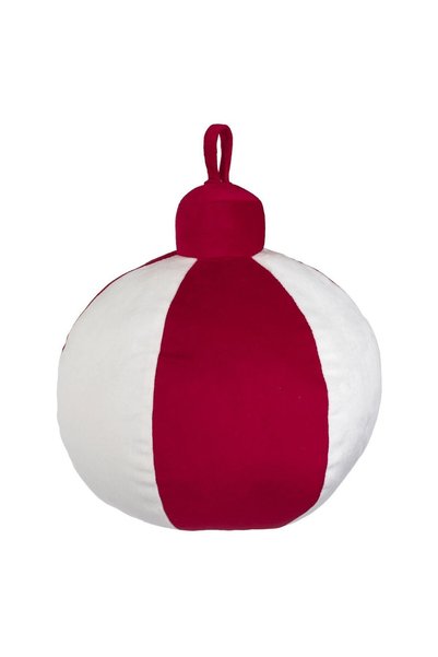 OEM Christmas Decorative Pillow in the Shape of a Red and White Globe Ø26x33cm