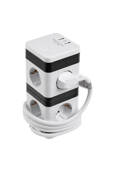 OEM Priza Turn cu 8 Prize Schuko 2 Porturi USB & 1 USB-C 3680W