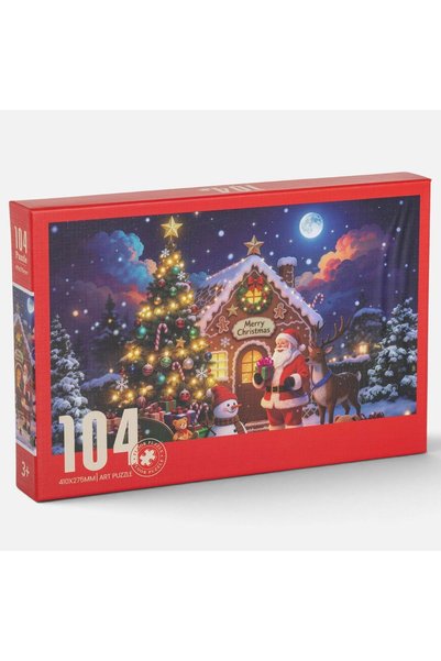 OEM Коледен пъзел Къща от бонбони с Дядо Коледа (100 части)