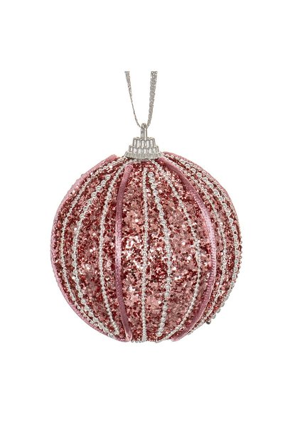 OEM Ornament Brad de Craciun Glob din Spuma Albastru Roz cu Glitter Siret Lan...