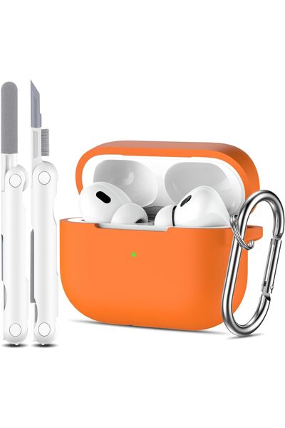 Generic for AirPods Pro 2 Case Soft Silicone -Orange