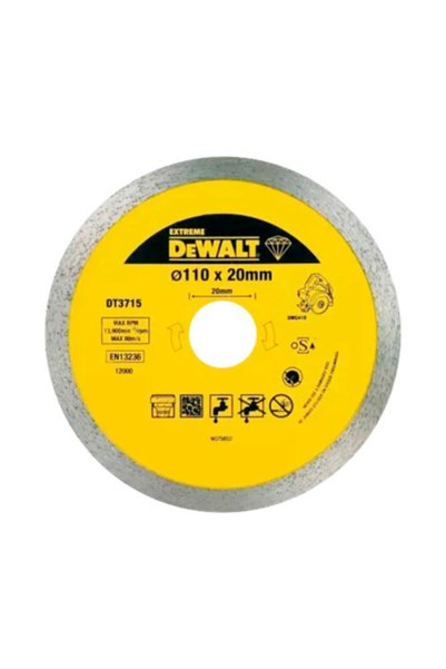 OEM DeWalt DT3715-QZ 110x20mm διαμαντένια λεπίδα για πλακάκια πορσελάνης, μάρ...