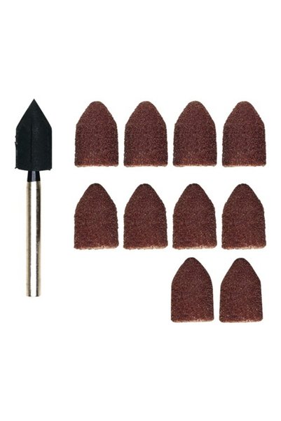 Proxxon Set vârfuri abrazive cu suport Micromot Ø18mm din corindon, 10 piese