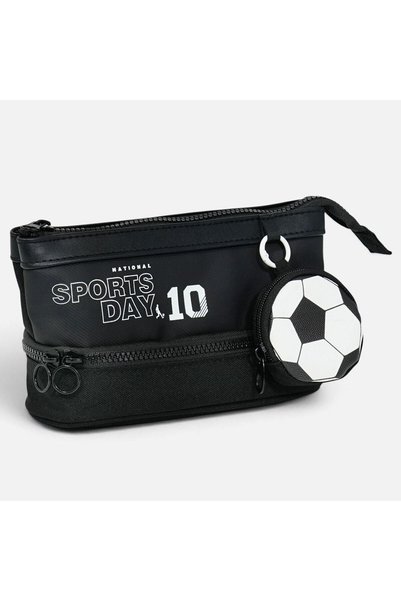 OEM Penar Oval Negru cu Portofel Minge de Fotbal 20x8x12cm