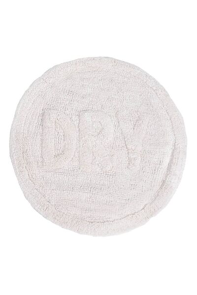 OEM Covoras de Baie Bumbac Rotund Alb cu Litere in relief DRY Ø60cm