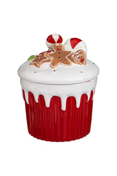 OEM Recipient Biscuiti Ceramic de Craciun Cupcake cu Capac Candy Om de Turta ...